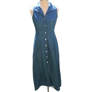 Vintage Scarlett dress 100% cotton size 5/6 cut out back w/ pearlescent buttons